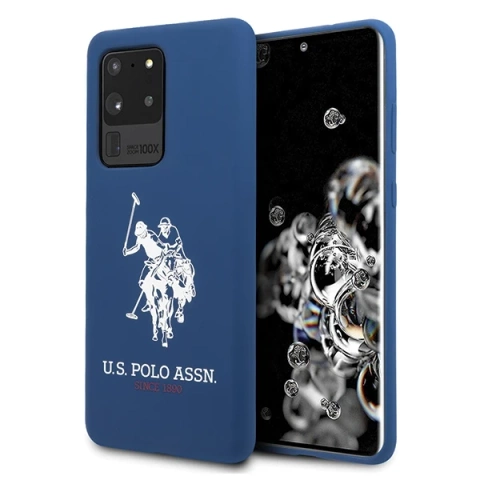 US Polo silikónová kolekcia Samsung Galaxy S20 Ultra puzdro na telefón námornícka modrá/námornícka