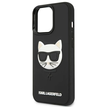 Karl Lagerfeld KLHCP13LCH3DBK 13 Pro / 13 6,1" čierny/čierny pevný kufrík 3D Gumová Choupette
