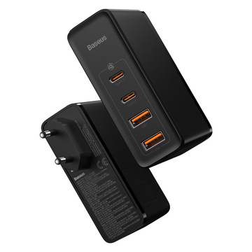Baseus GaN2 Pro nástěnná nabíječka, 2x USB, 2x USB-C, 100W, EU (černá)