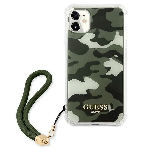 Чохол Guess GUHCN61KSARKA iPhone 11 6.1" зелений / хакі Hardcase Camo Collection