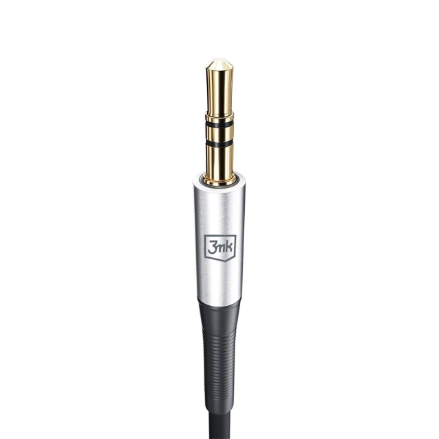 Kábel audio adaptéra USB-C Typ C na Mini Jack 3,5 mm kábel 1 m 3 mk AUX kábel čierny a strieborný