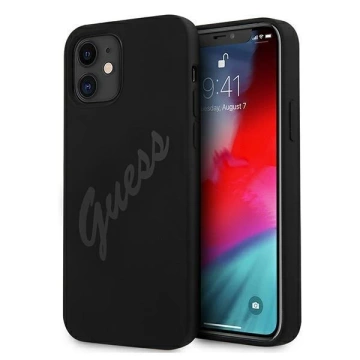 Guess GUHCP12SLSVSBK iPhone 12 mini 5,4" černý/černý pevný obal Script Vintage