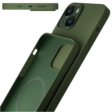 Етуй на телефон 3mk до Apple iPhone 13 Hardy Silicone MagCase Alphine Green