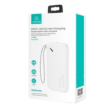 USAMS Powerbank PB56 10000mAh 22,5W 2xQC3.0 PD Fast Charge biały/white 10KCD15102 (US-CD151)