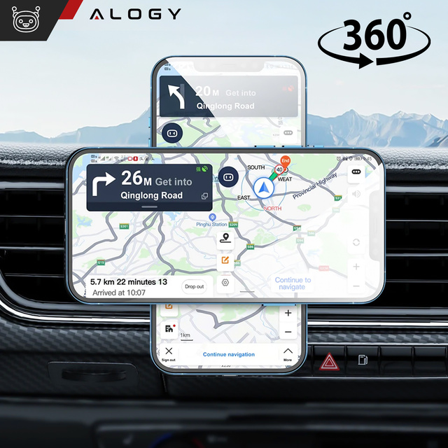 Držák do auta s Qi nabíječkou pro MagSafe Alogy na 15W mřížku Black