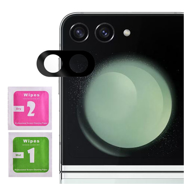 Protective glass for the camera lens for Samsung Galaxy Z Flip 5, Lens Full Camera Glass overlay, black