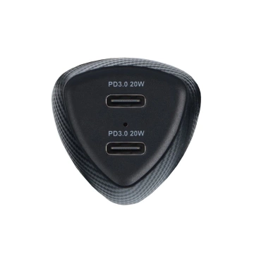 Автомобільний зарядний пристрій FORCELL F-ENERGY Carbon CC50-2C, 2 x Type-C, PD, 3A, 40 Вт