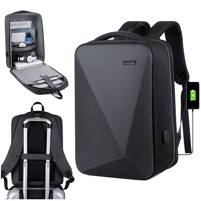 Alogy Urban Safe anti-theft backpack for 15.6" laptop with USB port large waterproof Unisex Black