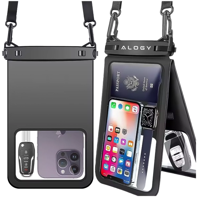 Vodotěsné IPX8 vodotěsné pouzdro pro 6,7" telefon double Case Alogy Waterproof Black