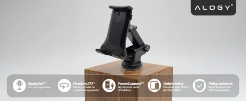 Car phone holder tablet windshield strong adjustable 4.7-11 inches black