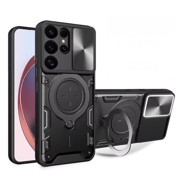 Pouzdro pro Apple iPhone 16 obrněné Slide Case Ring pouzdro ochrana fotoaparátu Camshield Alogy černé