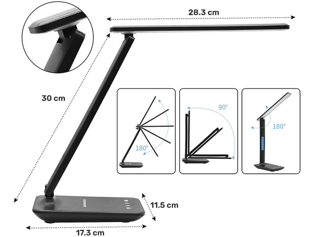 Alogy LED desk lamp 10W Qi induction charger with display Black