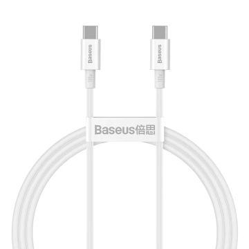 Baseus Superior kábel USB Type C - USB Type C kábel rýchle nabíjanie Quick Charge / Power Delivery / FCP 100W 5A 20V 1m biely (CATYS-B02)