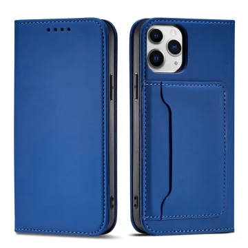 Magnet Card Case case for iPhone 12 cover card wallet stand blue