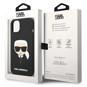 Etui Karl Lagerfeld KLHCP14MSLKHBK pro iPhone 14 Plus 6,7" pevné pouzdro silikonová Karl`s Head