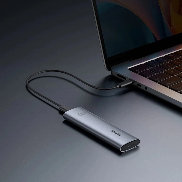 Baseus FlyJoy M.2 NVMe 10 Gb/s SSD-Gehäuse – Graues Gehäuse bis zu 8 TB