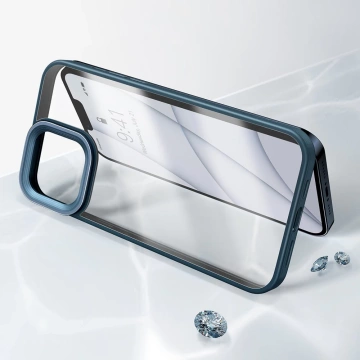 Baseus Crystal Phone Case Armor Case for iPhone 13 Pro with Gel Frame blue (ARJT000703)