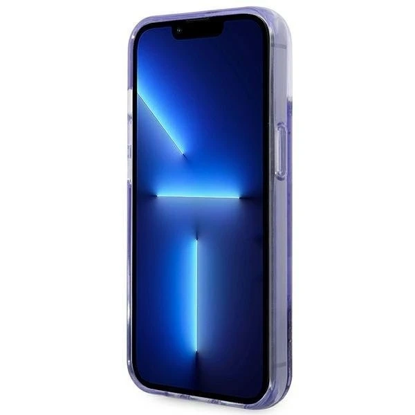 Etui Guess GUHCP14MLFCTPU do Apple iPhone 14 Plus 6,7" fioletowy/purple hardcase Liquid Glitter Palm Collection