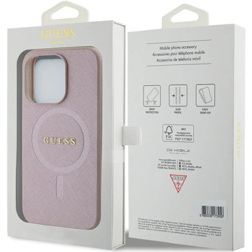 Чохол Guess GUHMP15LPSAHMCP для iPhone 15 Pro 6.1" Red/Pink Saffiano MagSafe Hardcase
