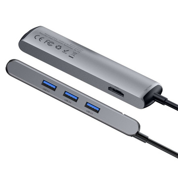 Adapter HUB 6w1 Baseus USB-C auf 3x USB 3.0 HDMI RJ45 USB-C PD
