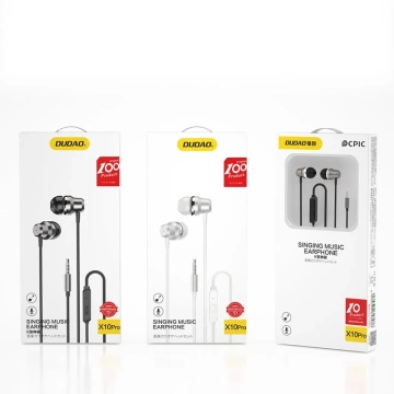 Slúchadlá do uší Dudao s diaľkovým ovládaním a mikrofónom 3,5 mm mini jack biely (X10 Pro biely)
