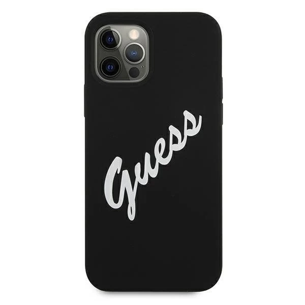 Guess GUHCP12LLSVSBW iPhone 12 Pro Max 6,7" černobílý / černý bílý pevný obal silikonový Vintage