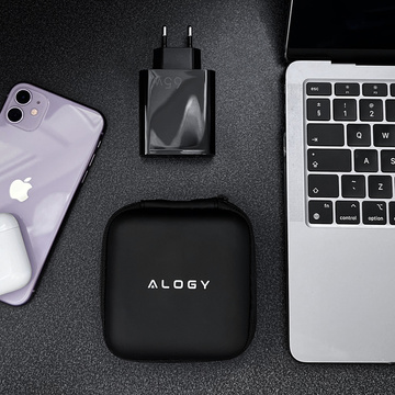 Чохол на блискавці Alogy Protect універсальний чохол для аксесуарів навушники, кабель, зарядний чорний