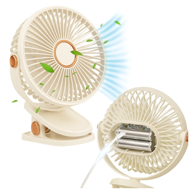 Ventilátor Veterný mlyn Veterník prenosný klip Alogy Stolný detský kočík bezkáblový biely