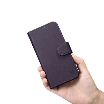 Чохол iCarer Wallet Case 2in1 Phone Case для iPhone 14 Plus Anti-RFID Leather Flip Cover Dark Purple