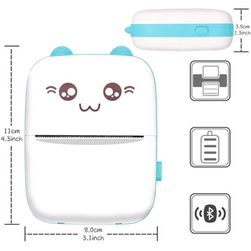 Termálna tlačiareň Drukuś so 6 rolkami termopapiera pre deti Modrá