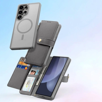 Samsung Galaxy S25 Ultra Dux Ducis Lava Lederhülle Grau