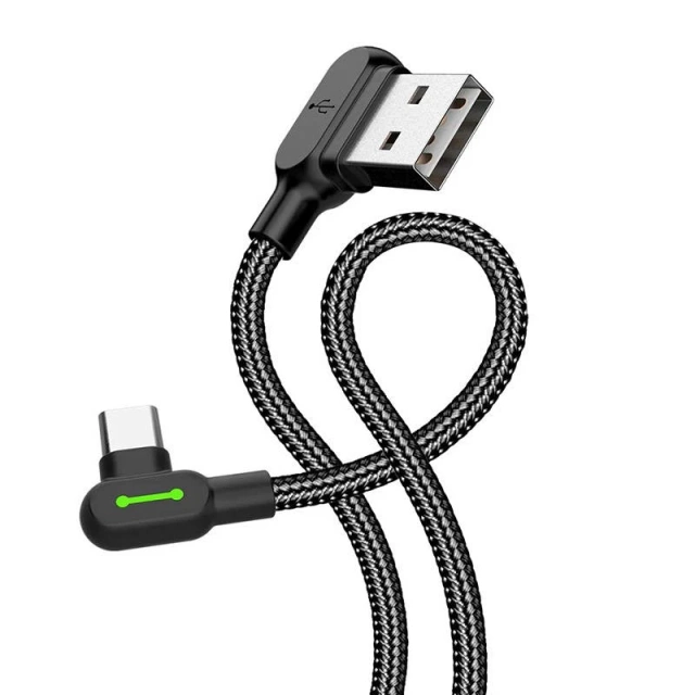 Mcdodo CA-5280 LED angled USB to USB-C cable, 1.8m (black)