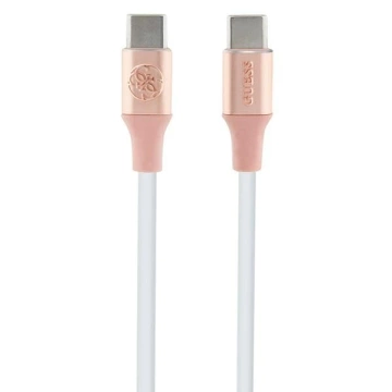 Guess USB-C to USB-C Cable 1.5m, Silicone, Fast Charging, Pink