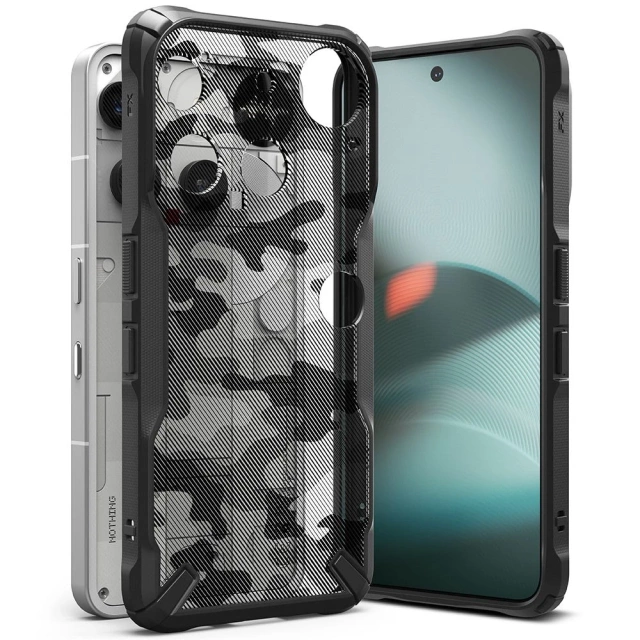 Etui Ringke Fusion X Camo Black do Nothing Phone 3, pancerne