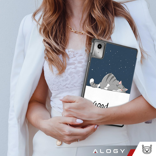 Pouzdro pro Lenovo Tab M11 10,95" TB330FU / TB330XU / TB331FC Kryt na tablet Pouzdro Alogy Obal na knihu Sleeping Cat Glass Stylus