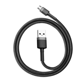 Kábel USB na Micro USB 1,5 A s dĺžkou 2 m (šedo-čierny)