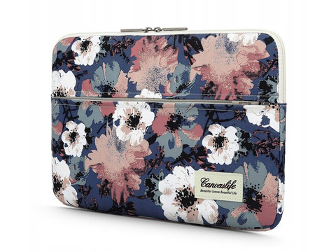 Case Cover Canvaslife laptop bag 14 for MacBook Air/ Pro Blue Camellia