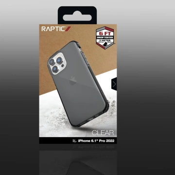 Raptic Clear Case for iPhone 14 Pro armored cover gray