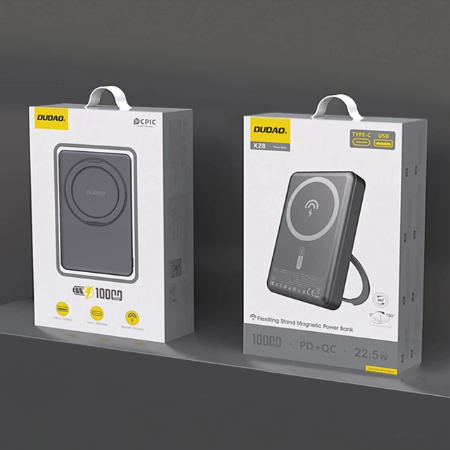 Powerbank Dudao K28 10000mAh 22.5W MagSafe Podstawka Szary