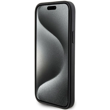 Etui Karl Lagerfeld KLHCP15SSAPKCNPK do iPhone 15 6,1" čierne/čierne pevné puzdro Saffiano Cardslot Karl