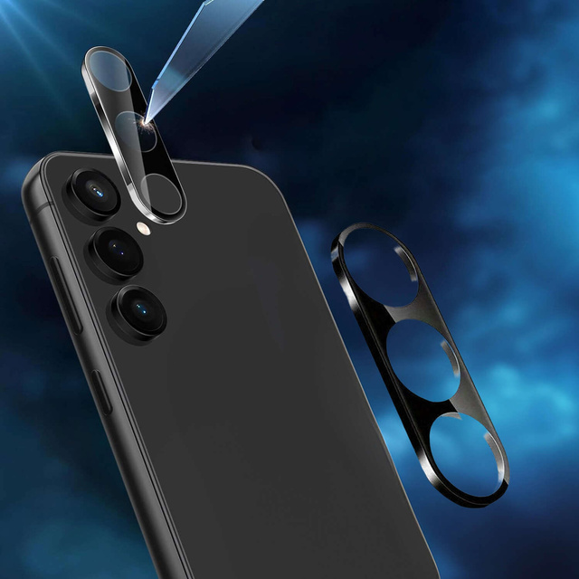 Sklo pro čočku fotoaparátu Samsung Galaxy S24 Plus 3D tvrzená plná ochrana celé čočky černé sklo