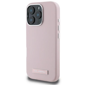 Puzdro Karl Lagerfeld pre iPhone 16 Pro Max 6,9" Pink MagSafe Hardcase FW Metal Plate