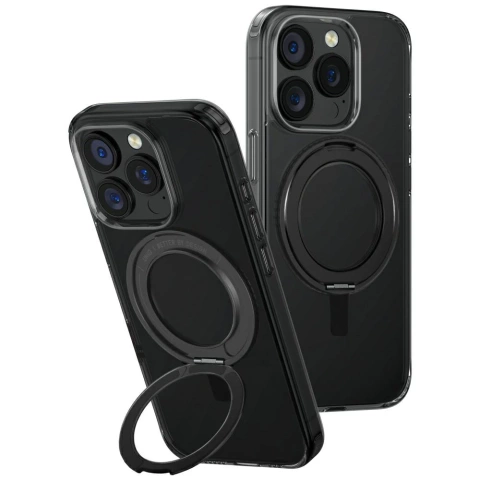 Puzdro UNIQ Swivix s otočným stojanom o 360 stupňov pre iPhone 16 Pro 6,3″ – čierne