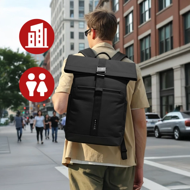 Водонепроникний рюкзак Bange для ноутбука 15.6", city traveler, 45х30х16 см, для роботи, літака, чоловічий, жіночий, з USB портом Чорний