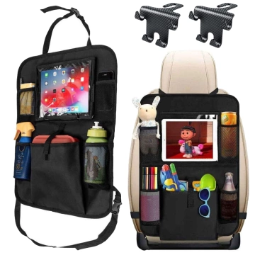 Car seat organizer, car travel cover, protector, 2x headrest holder, 4in1