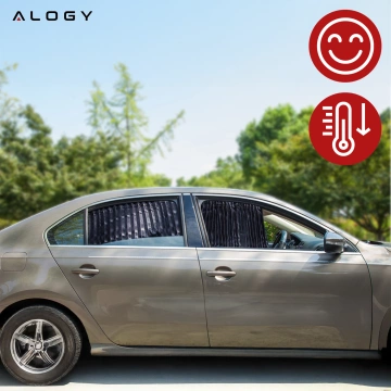 Abdeckung Magnetisches Vorhangrollo für vordere Seitenfenster für Auto-Sonnenschutz UV-Schutz Schwarz [2 Stück]