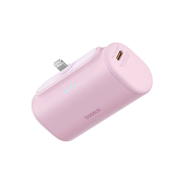 Baseus Compact IP Power Bank 5000mAh 20W Lightning USB-C ružová