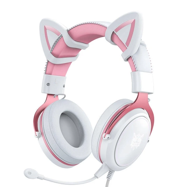 ONIKUMA X10 Gaming Headphones White/Pink/Cat Ears