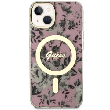 Etui Guess GUHMP14SHCFWSP do iPhone 14 6.1" hardcase Flower MagSafe