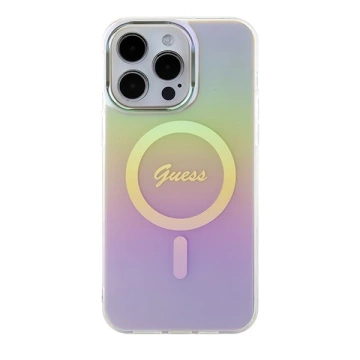 Etui Guess GUHMP15XHITSP pre iPhone 15 Pro Max 6,7" ružové/ružové pevné puzdro IML Iridescent MagSafe